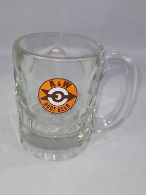 A&W Great Root Beer 1961-1968 Vintage 4.5" Glass Mug Restaurant Root Bear Soda